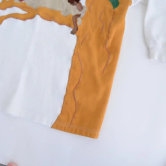 Vintage Spanner Imports  White & Green Tarzan Themed 100% Cotton Sweater S - Picture 6 of 12